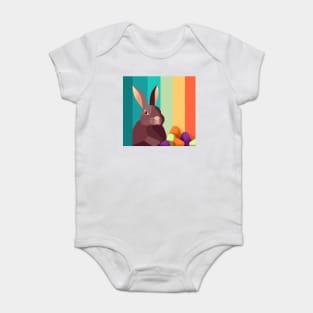 Easter, Chocolate Bunny Rabbit with Jelly Beans, Retro Baby Bodysuit